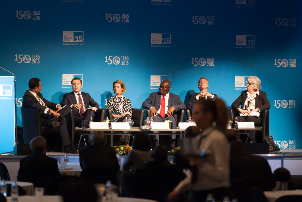 Panel discussion at a business conference